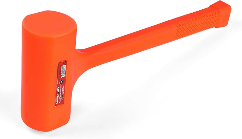 Max Power Dead Blow Hammer, 5 LB dead Blow Mallet with Checkered Grip Handle, Spark and Rebound Resistant - Orange - Image 1